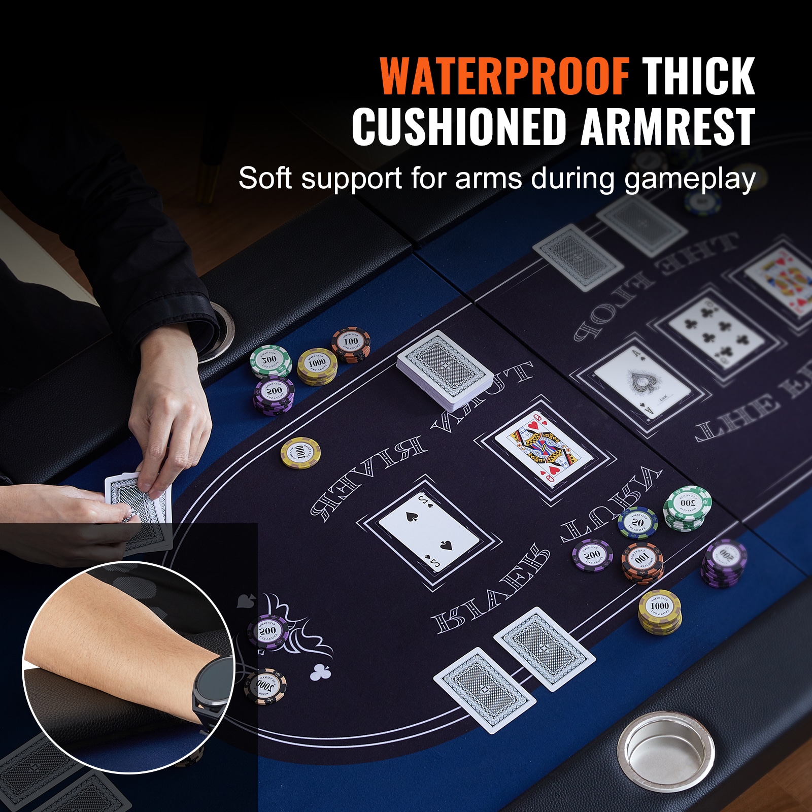 10 Player Foldable Poker Table For Casino Games And Texas Holdem_voghion.com